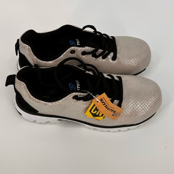NWT Nautilus Spark Oxford Safety Shoe Womens 8.5 White Iridescent Workwear N1075 - Picture 4 of 11